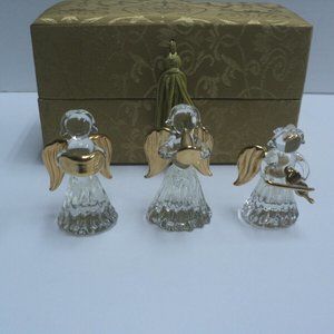New Musical Angel Trio Crystal & Gold In Gift Box